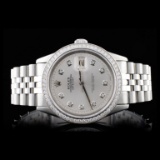 Rolex SS DateJust 36MM Diamond Wristwatch