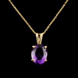 14K Gold 1.81ct Amethyst Pendant