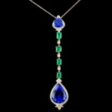 18K Gold 14.92ct Tanzanite & 0.65ctw Diamond Penda