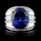 18K Gold 10.28ct Tanzanite & 1.56ctw Diamond Ring