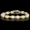 14k Gold 15.00ct Opal & 1.00ct Diamond Bracelet