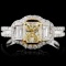 14K White Gold 1.93ctw Fancy Color Diamond Ring