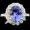 14K Gold 2.50ct Tanzanite & 0.69ctw Diamond Ring