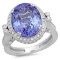 14K Gold 9.00ct Tanzanite & 0.50ct Diamond Ring