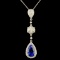 18K Gold 2.96ct Tanzanite & 0.59ctw Diamond Pendan