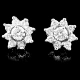 14K Gold 0.87ctw Diamond Earrings