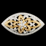 18K Gold 1.27ctw Diamond Brooch