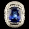18K Gold 10.92ct Tanzanite & 3.76ctw Diamond Ring