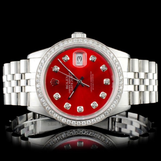 Rolex SS 36MM DateJust Diamond Wristwatch