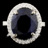 14K Gold 8.47ct Sapphire & 0.69ctw Diamond Ring