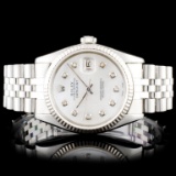 Rolex SS DateJust 36mm Diamond Wristwatch