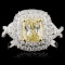 18K White Gold 2.20ctw Fancy Color Diamond Ring