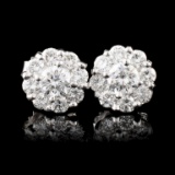 18K White Gold 1.16ctw Diamond Earrings