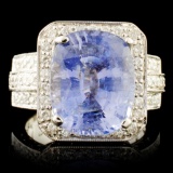 18K Gold 8.04ct Sapphire & 1.59ctw Diamond Ring