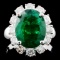 14K Gold 4.06ct Emerald & 1.45ctw Diamond Ring