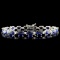 14K Gold 21.43ct Sapphire & 0.66ctw Diamond Bracel
