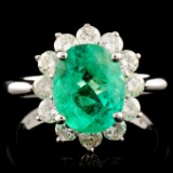 18K Gold 2.20ct Emerald & 0.89ctw Diamond Ring
