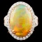 18K Gold 6.25ct Opal & 0.95ctw Diamond Ring