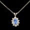 14K Gold 0.78ct Sapphire & 0.28ctw Diamond Pendant