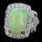 18K Gold 6.76ct Opal & 2.61ct Diamond Ring