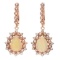 14K Gold 4.50ct Opal & 1.50ct Diamond Earrings
