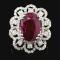 18K White Gold 6.07ct Ruby & 1.80ct Diamond Ring