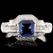 14K Gold 1.12ct Sapphire & 0.54ctw Diamond Ring