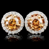14K Gold 1.29ctw Fancy Diamond Earrings
