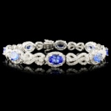 14K Gold 5.52ctw Tanzanite & 4.38ctw Diamond Brace