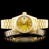 Rolex 18K YG Diamond Ladies Wristwatch