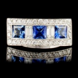 18K Gold 1.22ctw Sapphire & 0.58ctw Diamond Ring