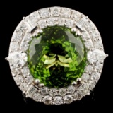 18K Gold 15.99 Tourmaline & 3.18ctw Diamond Ring