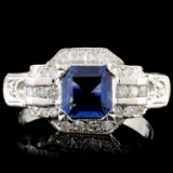 14K Gold 1.12ct Sapphire & 0.54ctw Diamond Ring