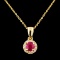 14K Gold 0.37ct Ruby & 0.09ctw Diamond Pendant