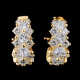 18K Yellow Gold 3.25ctw Diamond Earrings