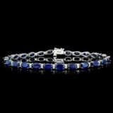 14K Gold 14.00ct Sapphire & 0.85ctw Diamond Bracel