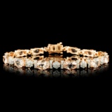 14K Gold 9.15ct Morganite & 1.50ctw Diamond Bracel