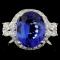 18K Gold 4.48ct Tanzanite & 0.91ct Diamond Ring