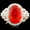 14K Gold 4.31ct Opal & 0.97ctw Diamond Ring