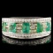 18K Gold 1.05ct Emerald & 0.75ctw Diamond Ring