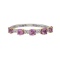 14k White Gold 0.80ct Pink Sapphire & 0.10ct Diamo