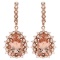 14K Gold 12.00ct Morganite & 1.90ct Diamond Earrin