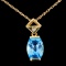14K Gold 2.41ct Topaz & 0.02ct Diamond Pendant