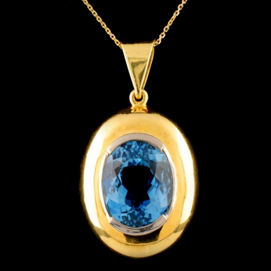 18K Gold 7.50ct Topaz Pendant