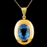 18K Gold 7.50ct Topaz Pendant