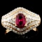 18K Gold 0.84ct Ruby & 0.60ctw Diamond Ring