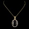 14K Gold Onyx & 0.41ctw Diamond Pendant