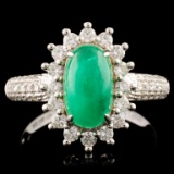 18K Gold 1.84ct Emerald & 0.62ctw Diamond Ring