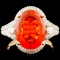 14K Gold 3.62ct Opal & 0.60ctw Diamond Ring