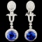 18K Gold 7.02ct Tanzanite & 2.03ctw Diamond Earrin